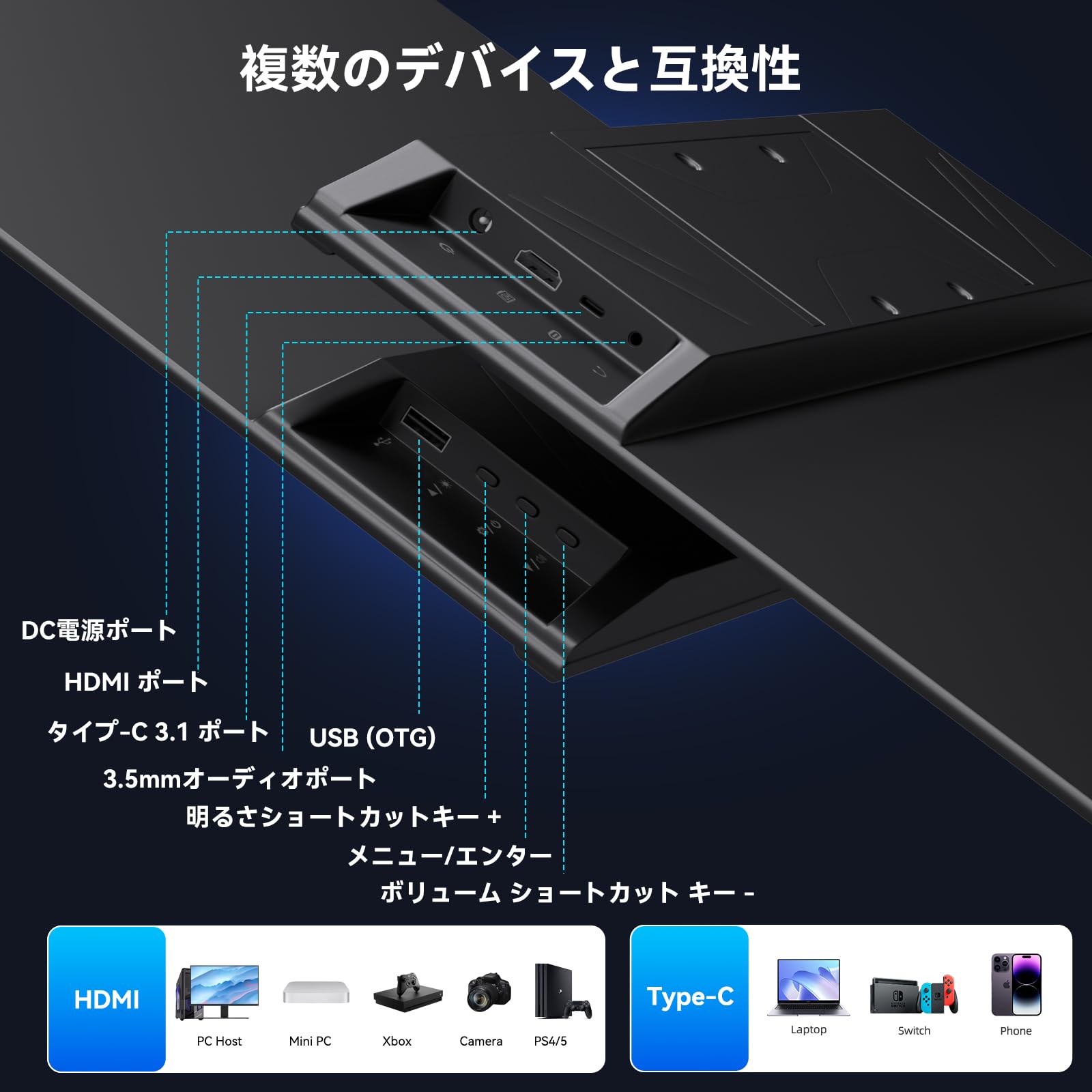 Amazon.co.jp: USB-C モバイルモニター 23.8インチ 2K QHD 2560x1440